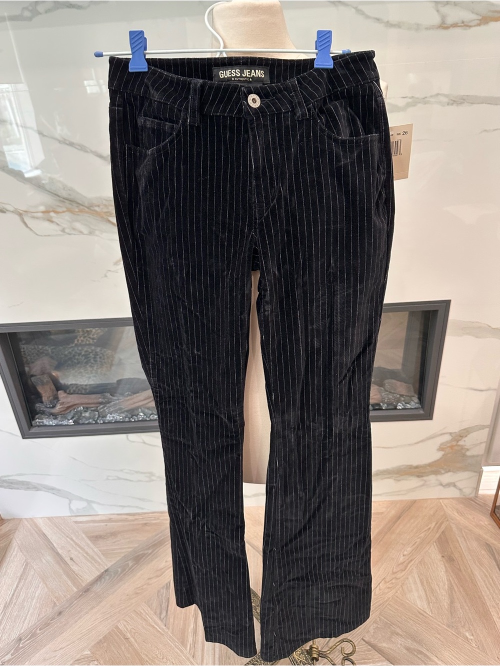 Guess Jeans Black Pinstripe velvet  Pants